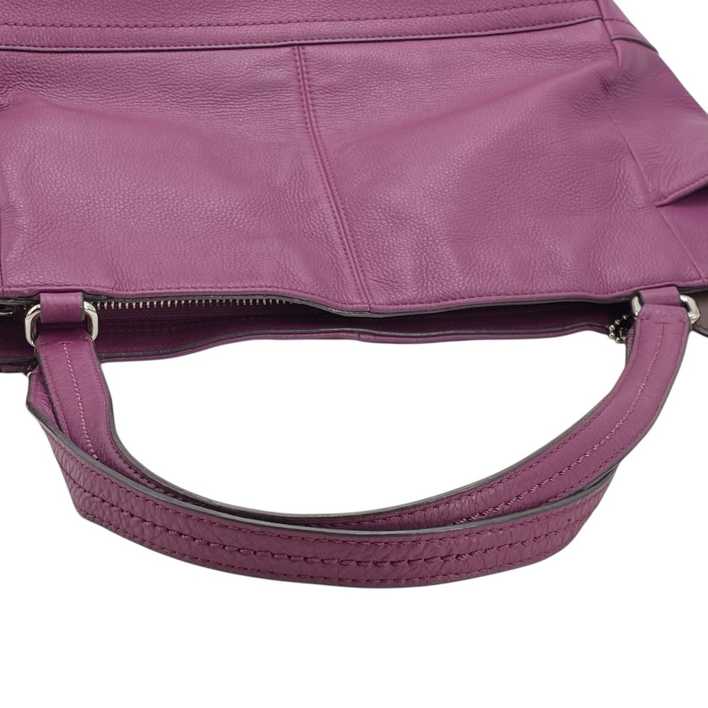 Coach Park Carrie‎ Purple Leather Satchel Tote Shoulder Bag F23284 - Picture 12 of 16